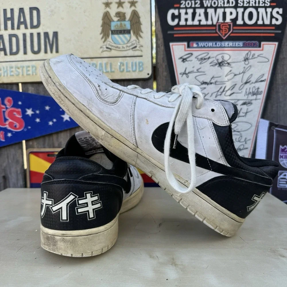 Size 13 - Nike Big Nike Low Katakana Pack -‎ White Black EUC